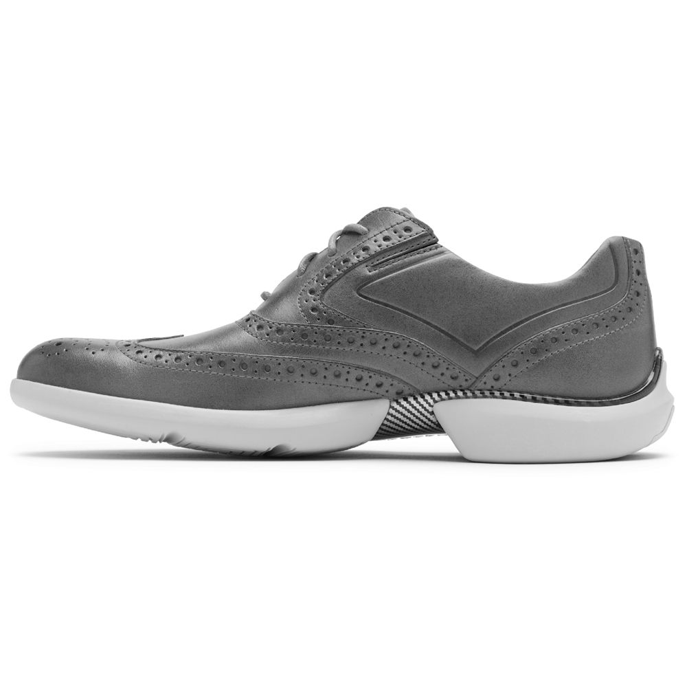 Rockport Mens Lace Up Grey - Total Motion Advance Wingtip - UK 437-YTKRFX